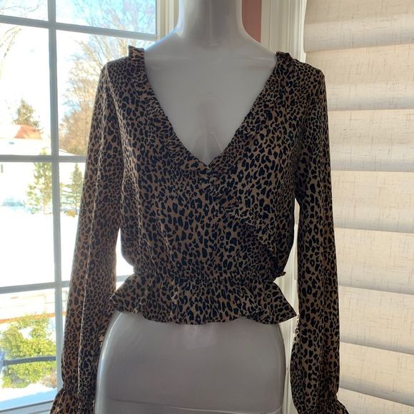 H&M Cheetah Print Sexy Top Size 2 - Picture 3 of 8